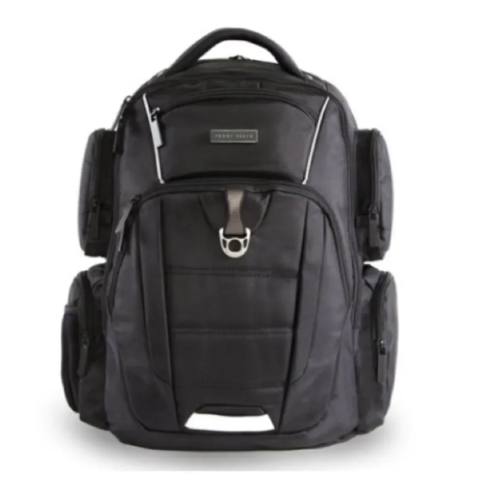Perry Ellis Black 350 Laptop Backpack- Black travel bag, business bag $160 bag
